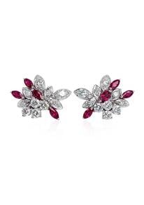750 Pink Sapphire White Gold Earrings EC00107WGE