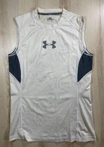 Under Armour White Sleeveless Fitted Tee #CA Used