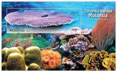 Miniature Sheet Living Corals Malaysia 2013