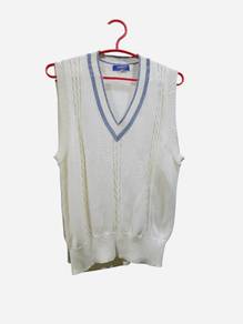 Vintage Cream Vest with Grey Trim