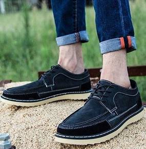 M0238 Stylish Retro Black Men's Casual Boat Shoes