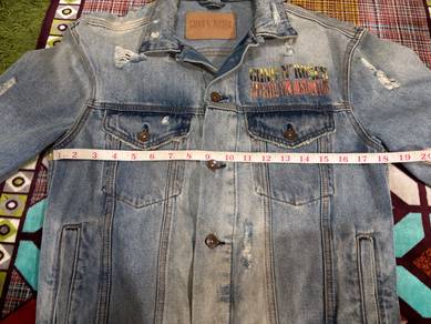 H&M Divided Guns & Roses denim jacket (distressed)