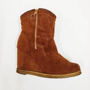 Suede Leather High Hidden Heel Ankle Boots