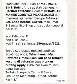 VOUCHER ONLINE ECO-SHOP Rm 100