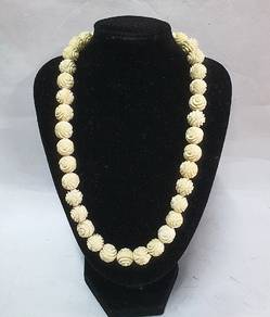 RARE Antique Hand Carved Necklace Early 1900s