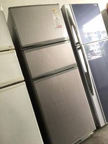 Grey Freezer Elba 3 Doors Peti Sejuk Refrigerator