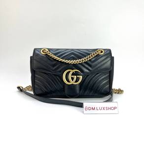Preloved Gucci Black GG Marmont Small GHW