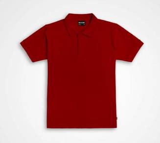 T-shirt plain polo short sleeve maroon