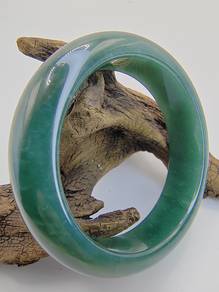 57.90mm Icy Ice Bluish Green Jadeite Jade Bangle