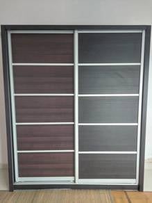 6x7ft Sliding Door Almari Baju Wardrobe Drawer Clo