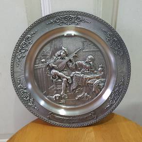 Vintage WMF Zinn Embossed Pewter Round Wall Plaque