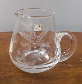 Hand craft etched glass pitcher jug