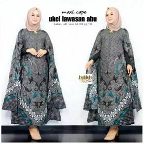 Ukel Couple batik batwing long sleeve dress