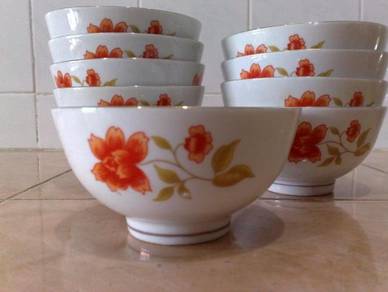 Mangkuk floral oriental rice bowl 10