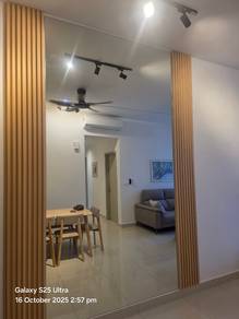 SUPPLY INSTALL FLUTED PANEL MIRROR l cermin fluted