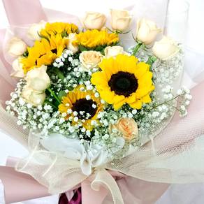 Fresh Sunflower, Rose & Baby's Breath  (XL size) 