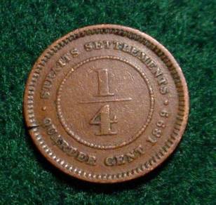 Straits Settlements Victoria 1/4 cent 1899 vf+