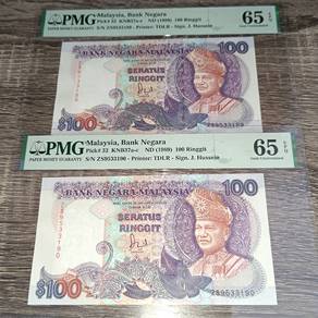 Malaysia Banknote 6th Series $100 PMG 65EPQ 2Pcs