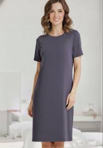 Gray Purple Short Sleeve Dress