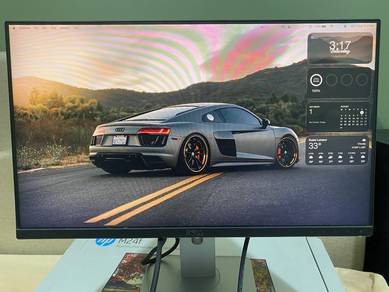 Dell U2414H + monitor arm + cooler pad