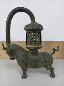 Chinese Ox-Shaped Copper Alloy Lantern