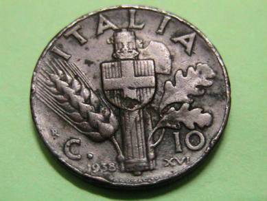 Italy 10 Cents 1938