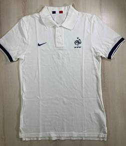 Nike France White Collar Tee #CV Used