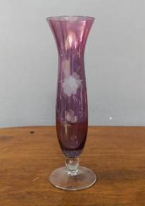 Purple footed vase thin glass