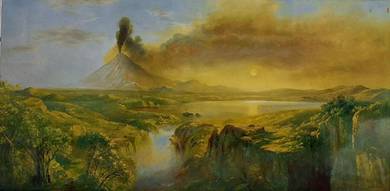 Reproduction Oil Painting - Cotopaxi Volcano lands