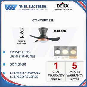 Deka 22" DC Motor Ceiling Fan with LED Light
