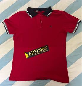 Fred Perry uk classic logo polo tee shirt - L size