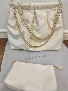 Charles and Keith tote bag white (L)