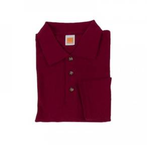 T-shirt Plain Polo Oren Sport Long Sleeve Maroon
