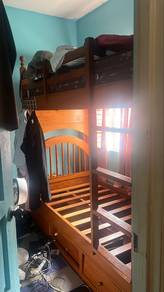 Katil Double Decker Kayu Jati (Solid Teak Wood )