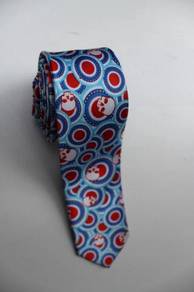 SLIM Halloween Symbol Skull BLUE 2 Cartoon NeckTie