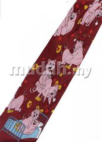 Valentine Day Pig Make Love Cartoon Fancy Neck Tie