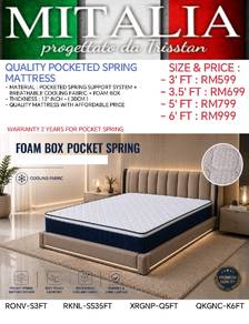 Quality Queen & King Pocketed Spring Mattress Sale