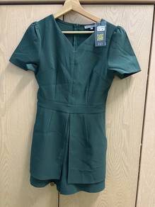 green romper with V- neck