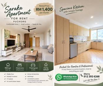 Apartment For Rent in Pangsapuri Saraka