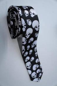 SLIM Halloween Symbol Skull WH Cartoon Neck Tie