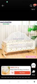 Baby Cradle Wooden Crib 