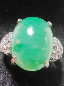 Giok Jadeite Jed Burma Hijau Ais Berawan Gred A