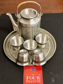 Vtg. Royal Selangor Pewter Tea Set - Four Seasons