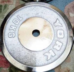 YORK 10kg Chrome Weight Plate