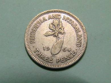 Rhodesia and Nyasaland Three (3) Pence 1964