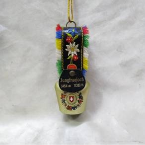 Vintage Echte Stickerei Metal BELL Cow Sleigh Swit