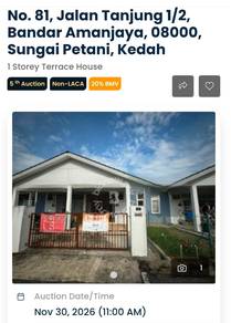 1-storey Terraced House For Auction in Sungai Petani,KDH