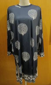 Dark Blue Tunic Top with Tree Print