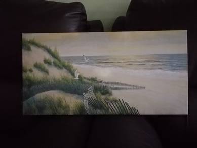Vintage Printed Painting Seashore Birds