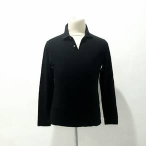 Burberry Slim Fit Black Long Sleeve Polo T-shirt